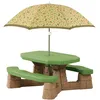 Image de Step2 Naturally Playful Table Picnic Enfant En Marron/Vert Avec Parasol | Banc Pique Nique Pour Enfants En Plastique