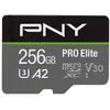 Image de PNY PRO Elite Carte mémoire microSDXC 256 Go + adaptateur SD, classe 10 UHS-I, U3, A2 App Performance, V30 pour vidéo 4K, vitesse de lecture jusqu'à 100 Mo/s