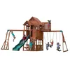 Image de Backyard Discovery Skyfort II Aire de jeux en bois | Aire de jeux Extérieur avec balançoire, toboggan, bac à sable/mur d escalade, Balancoire Exterieur avec Toboggan, Portique Balancoire Exterieur