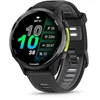Image de Garmin® Forerunner® 970 Montre intelligente GPS de course et de triathlon avec écran AMOLED, lampe de poche LED intégrée, titane DLC gris carbone avec boîtier noir et bracelet en pierre blanche