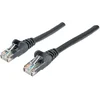 Image de Intellinet Câble de raccordement réseau Cat6, 1 m, noir, CCA, U/UTP, PVC, RJ45, contacts plaqués or, sans accroc, gainé, sac en plastique