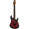 Image de Sterling by Music Man Jason Richardson Cutlass 7 Dark Scarlet Burst Satin 7-snarige elektrische gitaar met deluxe gigbag