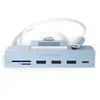 Image de SATECHI Hub USB C à Pince pour iMac 24" M1 2021 et Apple Studio Display avec USB-C Données, 3x USB-A 3.0, Lecteurs Micro/SD   Incompatible iMac 2020 et Modèles Antérieurs   Bleu
