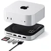 Image de SATECHI Hub Mac Mini M4 & Support avec Boîtier SSD NVMe en Aluminium, Dock Mac Mini M4 avec 2x USB-A 10 Gbps, 1x USB-A 480 Mbps, Lecteur SD et Ventilation Améliorée pour Mac Mini M4 et Pro