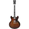 Image de D'Angelico Premier DC Brown Burst Stopbar semi-akoestische gitaar met gigbag