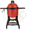 Image de Kamado Joe® Barbecue au charbon de bois classique Joe  III de 18" en rouge avec chariot, étagères latérales, pince à barbecue et cendrier
