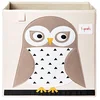 Image de 3 Sprouts, Conteneur de Rangement, Support à Jouets pour Enfants, Idéal pour Contenir Objets et Jeux, Décoré de Hibou Blanc, Compatible avec Étagères, 33x33x33 cm