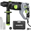Image de WORKPRO Marteau Perforateur Électrique 1050W, Perceuse à Percussion, Marteau Rotatif avec Poignée Rotative 360°, Mandrin SDS-PLUS, 4 Fonctions, Perçage et Burinage, Livré avec Mallette et Accessoires