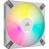Image de Corsair AF120 RGB Slim, 120mm PWM Fluid Dynamic Bearing Fan Kit - Profil Fin pour Les Boîtiers de Petite Taille - Jusqu'à 2000 RPM - 8 LED RGB Adressables - Dual Pack avec Lighting Node Core - Blanc