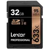 Image de Lexar Professional 633x Carte SD 32Go, Carte SDHC UHS-I, Jusqu'à 95 Mo/s en Lecture, pour DSLR milieu de gamme, Caméscope HD, Caméras 3D (LSD32GCB1EU633)