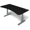 Image de Arozzi Arena Ultrawide Table de jeu et de bureau incurvée avec sous-main imperméable sur toute la surface, découpes de gestion des câbles et filet, gris givré