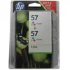 Image de Lot de 2 cartouches d'encre HP C 9503 AE, C9503AE, 57, No 57, Nr 57 d'origine Cyan, Magenta, Jaune