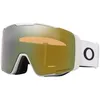 Image de Oakley Line Miner Lunettes de ski Pro, sangle blanc mat avec verres Prizm Snow Rose, taille L