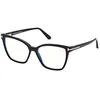 Image de TOM FORD FT5812-B Lunettes de Soleil, Shiny Black, 53 Unisex